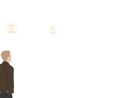 Image of room with sensored lighting examples