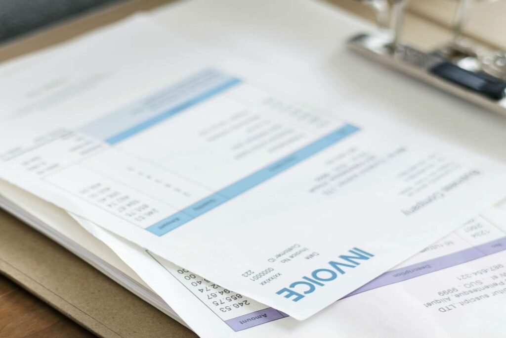 Loft conversion invoice in a folder